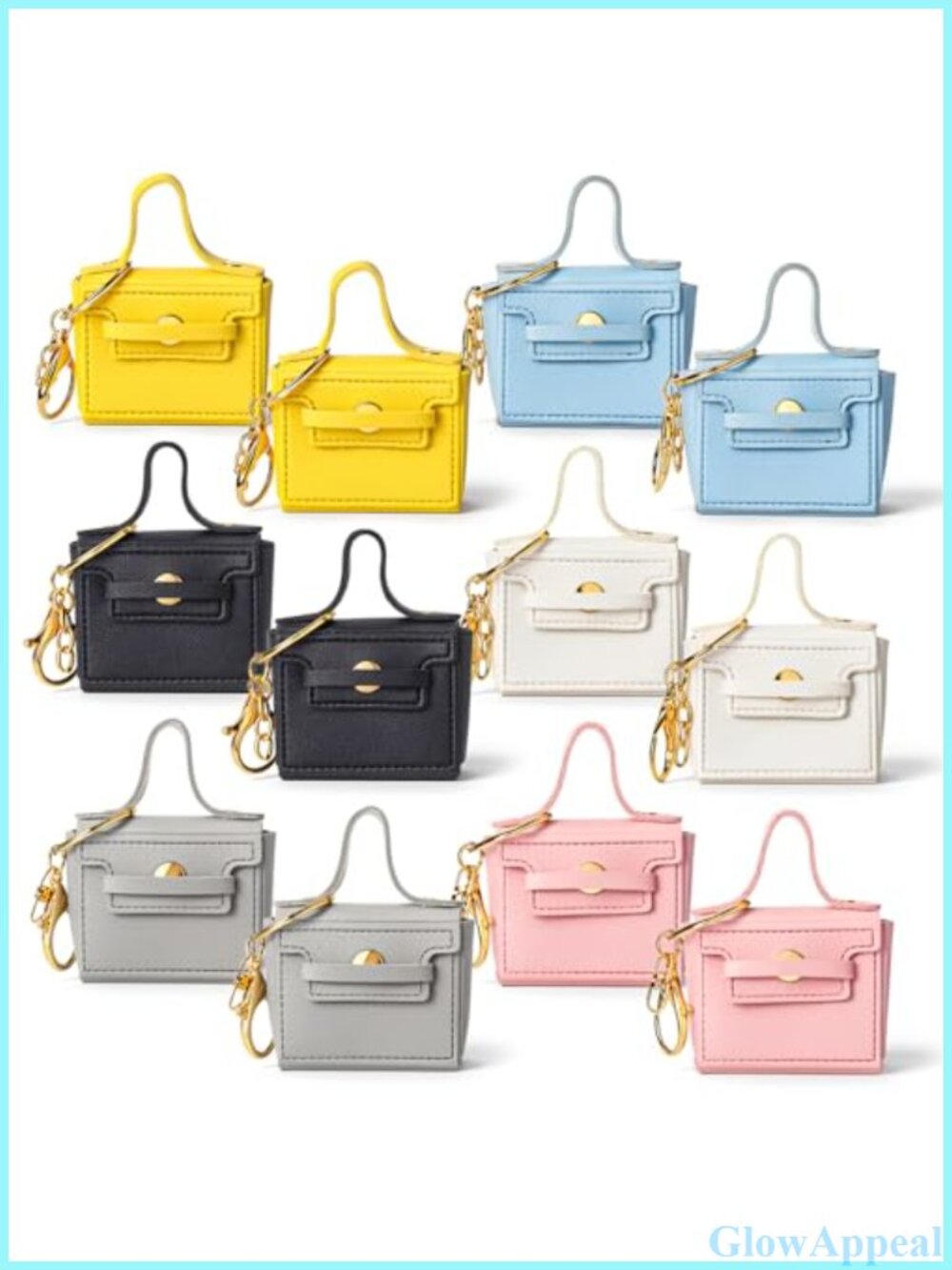 Mini Backpack Keychain Set PU Leather Coin Wallet Lipstick Bag Charm